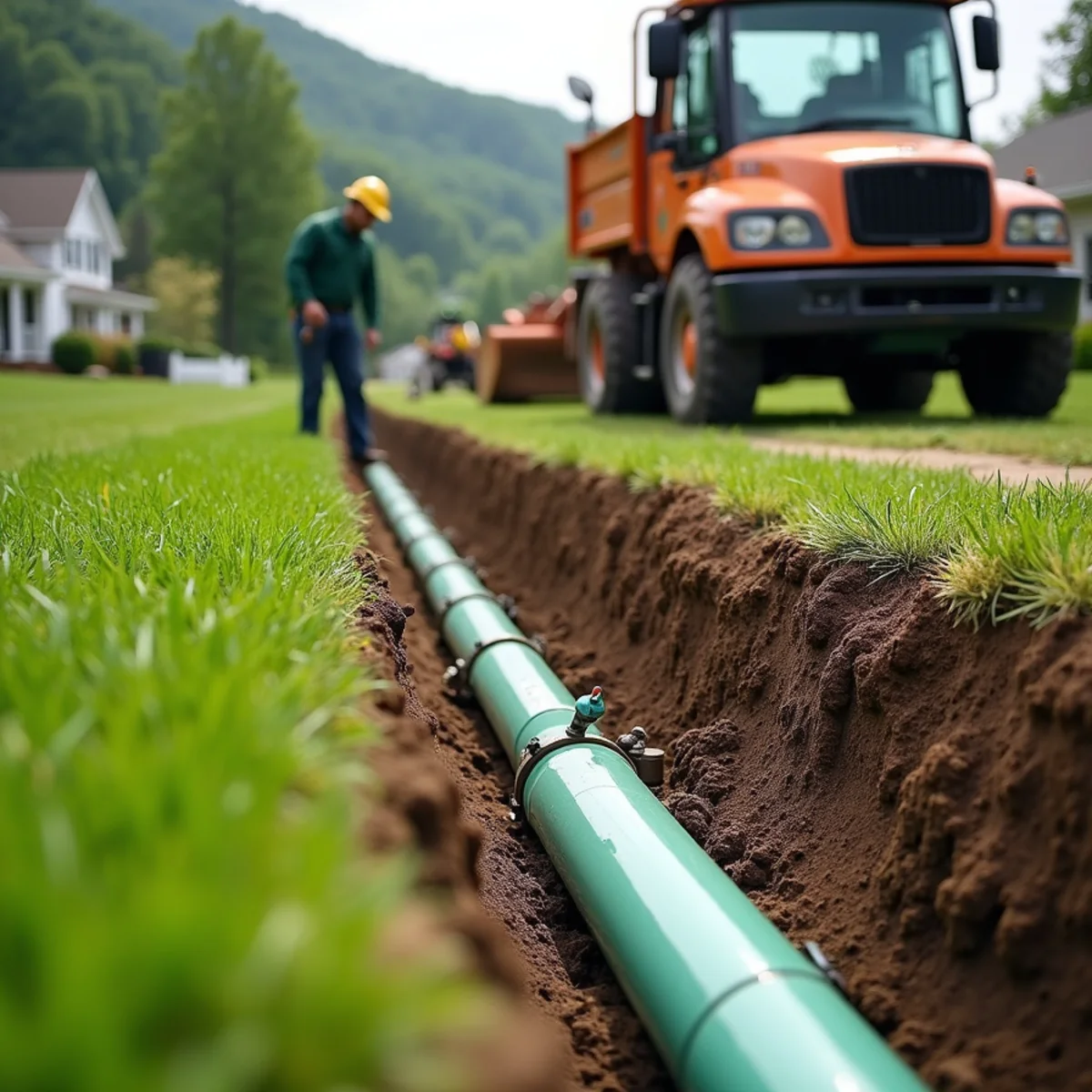 Underground PVC drainage pipe retrofit extending 25 feet away from home foundation