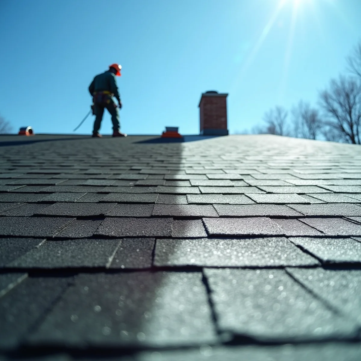 Non-pressure chemical roof cleaning removing black algae streaks in Elk Park, NC